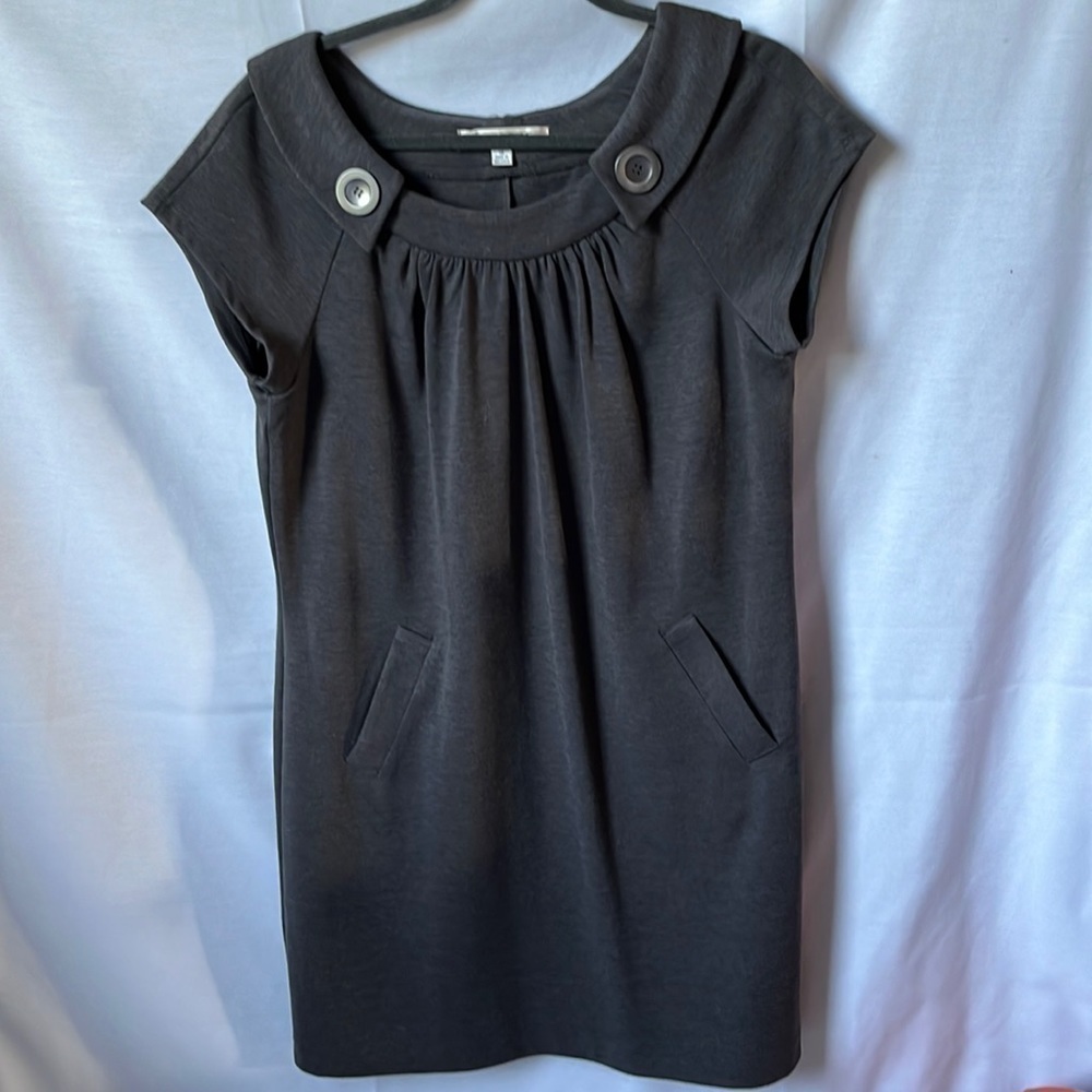 Vintage Evan Picone Gray Shift Dress Career Office Stretch Size 12